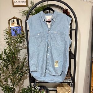 Pepe Jeans Light Blue Sleeveless Casual Shirt size large